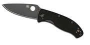 Spyderco Tenacious Folding Utility Pocket Knife with 3.39" Black Stainless Steel Blade and Durable G-10 Handle - Everyday Carry - PlainEdge - C122GBBKP