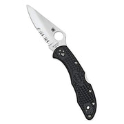 Spyderco Delica 4 Lightweight Signature Folding Knife with 2.90" Saber-Ground Steel Blade and High-Strength FRN Handle - CombinationEdge - C11PSBK