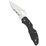 Spyderco Byrd Meadowlark 2 Lightweight Folding Knife with 2.90" Stainless Steel Blade and Black Non-Slip FRN Handle - CombinationEdge - BY04PSBK2