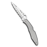 Spyderco Police Model Signature Folding Knife with 4.15" VG-10 Steel Blade and Premium Stainless Steel Handle - SpyderEdge - C07S