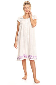 0074 Womens Nightgown Sleepwear Pajamas - Woman Sleeveless Sleep Dress Nightshirt Purple M