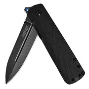 Kershaw Barstow (3960); All Black Pocket Knife with 3 Inch Stainless Steel Spear Point Blade; Features SpeedSafe Assisted Opening, Reversible Pocket Clip, Flipper and Secure Frame Lock; 3.4 OZ