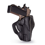1791 GUNLEATHER 1911 Holster, Right Hand OWB Leather Gun Holster for Belts fits All 1911 Models with 4" and 5" Barrels (Shiny Black)