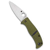 Spyderco Caribbean Salt Leaf Folding Knife with 3.68" LC200N Corrosion-Resistant Steel Blade with Black/Yellow G-10 Handle - PlainEdge - C217GP